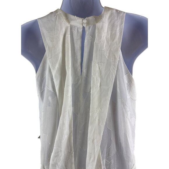 Melloday Jacquard Women's Midi Sundress Ivory Sleeveless Mock Neck Small NEW - Picture 7 of 16